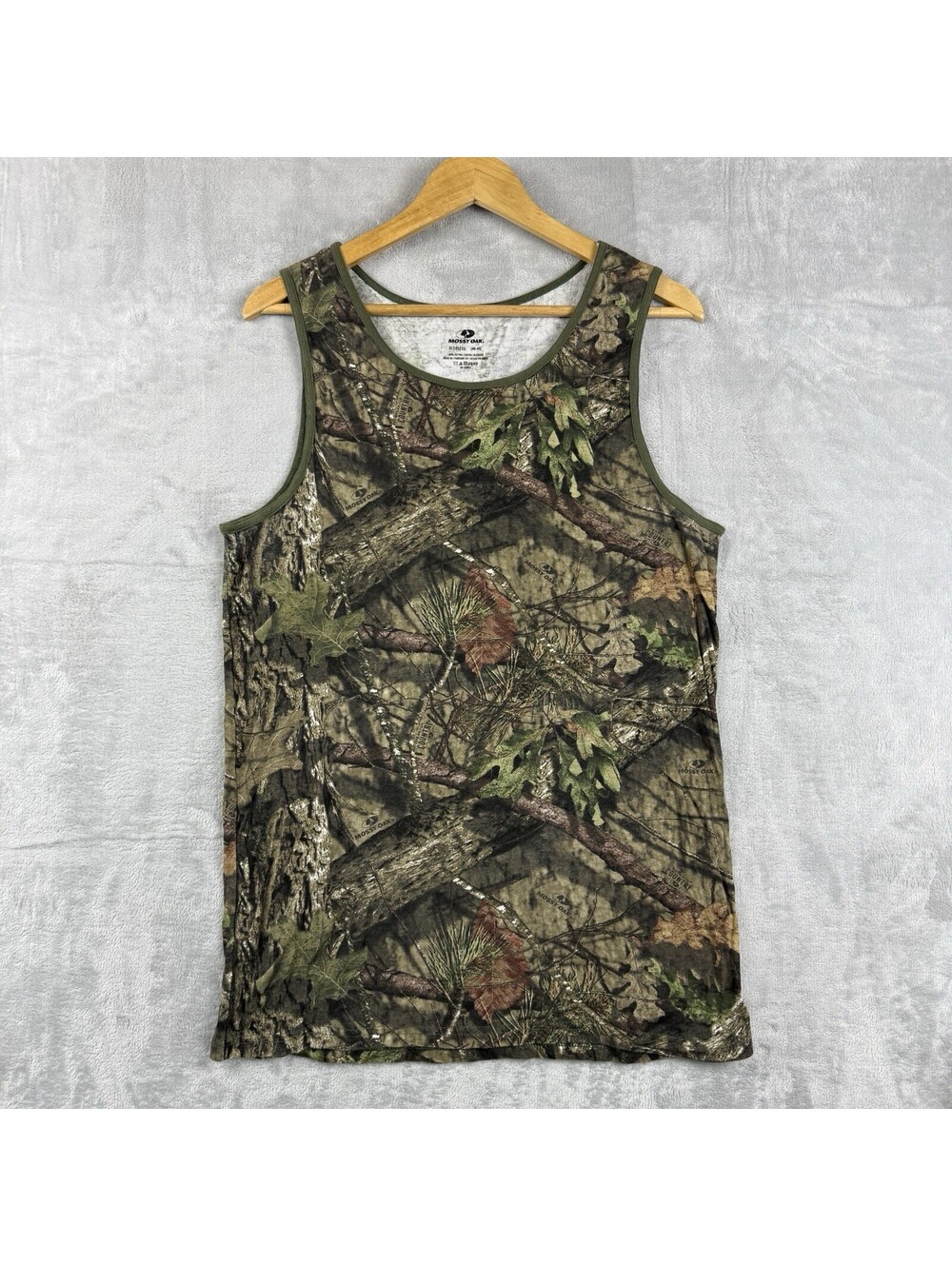 Mossy Oak Men XL Realtree Camo Tank Top Hunting Woodland Sleeveless Shirt Cotton